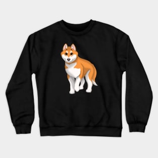 Red and White Siberian Husky Dog Brown Eyes Crewneck Sweatshirt